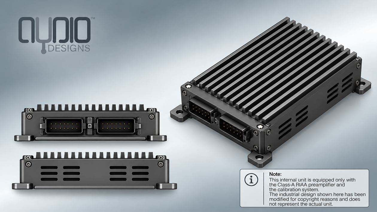 Audio Designs true Class-A RIAA preamplifier, rear view